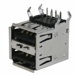 Bild von USB-Einbaubuchse 2.0 Dual Port 90° Printmontage Matrize und Stempel